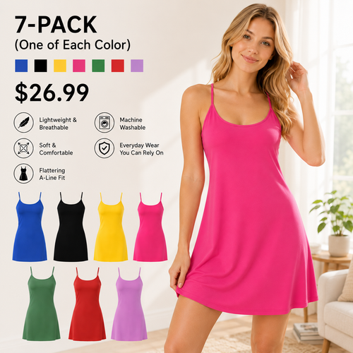 🔥LAST DAY DEAL🔥 7-Pack Colorful Active Dress - No More Outfit Hassle Edition