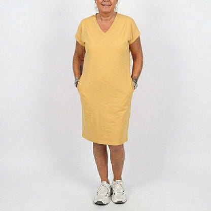 Women's Casual V-Neck Short Sleeve T-Shirt Dress